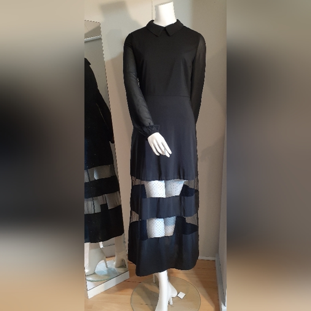 Unique Dress With Mesh Bands